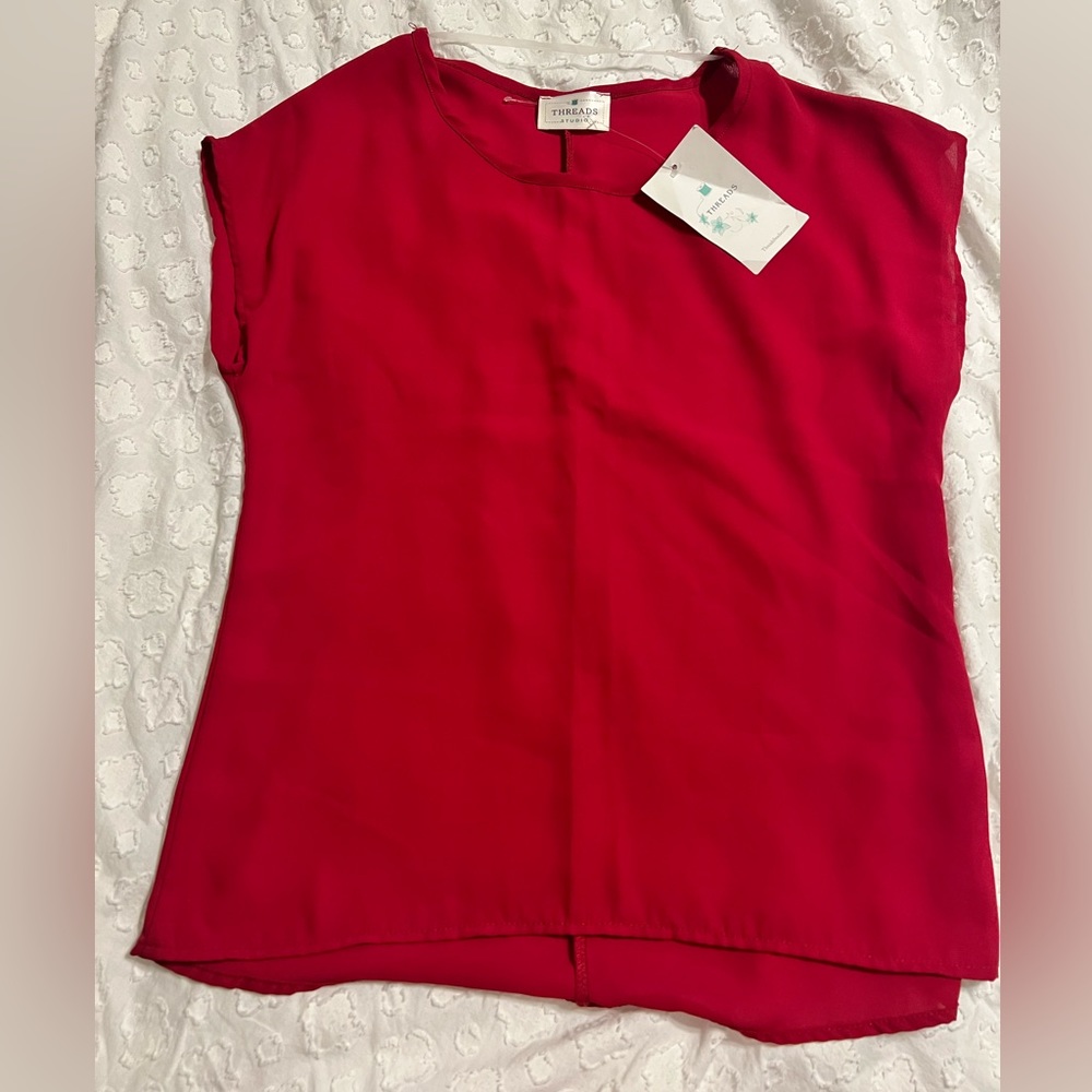 Threads red blouse. Never worn with tags. Size large